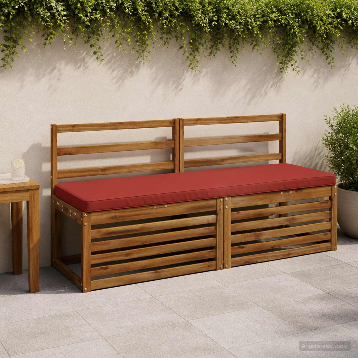 vidaXL 2-Piece Bench Cushions VUGHT 2 pcs 100% Polyester Red 1