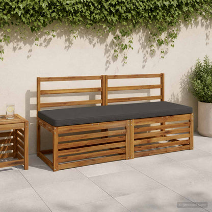 vidaXL 2-Piece Bench Cushions VUGHT 2 pcs 100% Polyester Anthracite 1