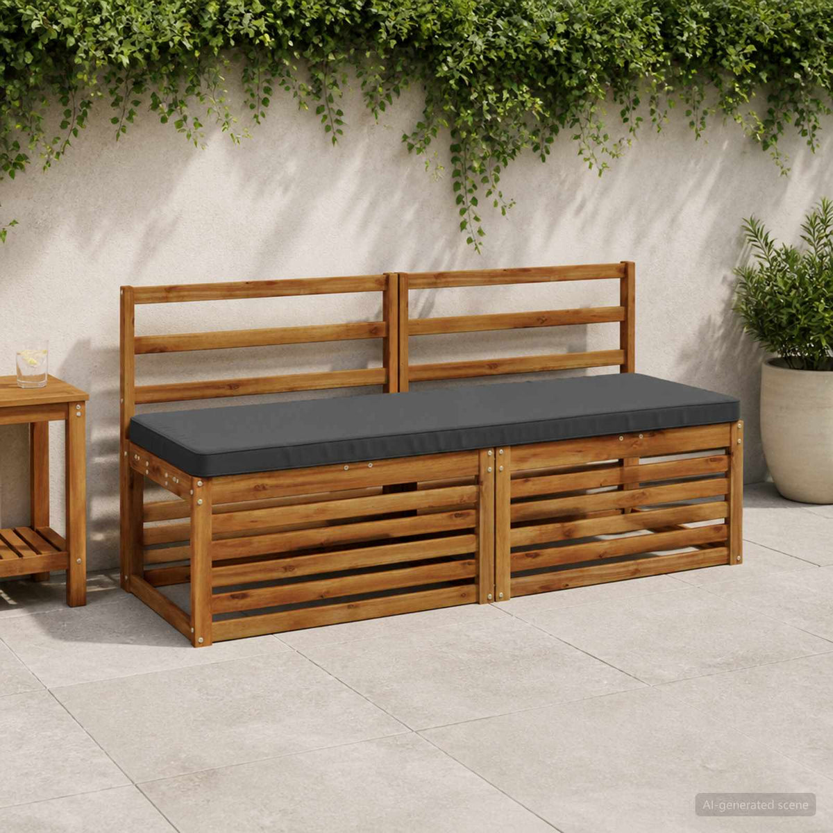 vidaXL 2-Piece Bench Cushions VUGHT 2 pcs 100% Polyester Anthracite 1
