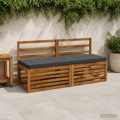 vidaXL 2-Piece Bench Cushions VUGHT 2 pcs 100% Polyester Anthracite 1
