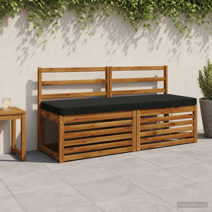 vidaXL 2-Piece Bench Cushions VUGHT 2 pcs 100% Polyester Black 1