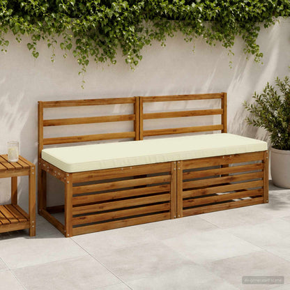 vidaXL 2-Piece Bench Cushions VUGHT 2 pcs 100% Polyester Cream 1