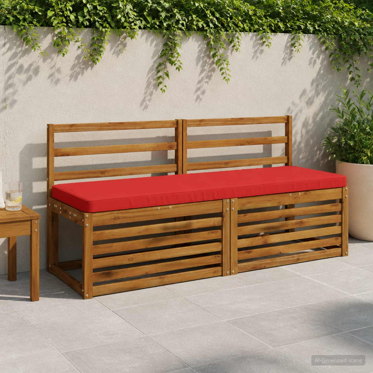 vidaXL 2-Piece Bench Cushions VUGHT 2 pcs 100% Polyester Red 1