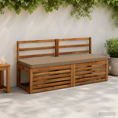 vidaXL 2-Piece Bench Cushions VUGHT 2 pcs 100% Polyester Taupe 1
