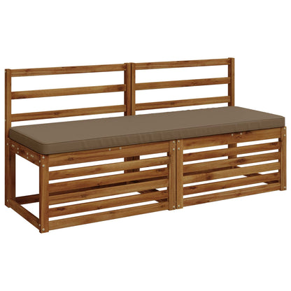 vidaXL 2-Piece Bench Cushions VUGHT 2 pcs 100% Polyester Taupe 3