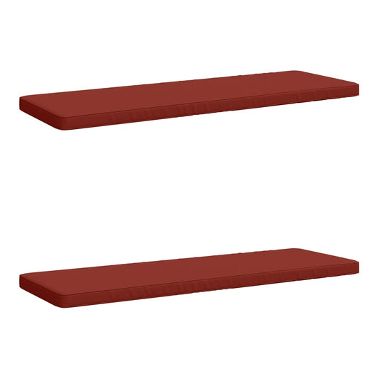 2-Piece Bench Cushions VUGHT 100% Polyester Red 2 150 x 50 cm Red (melange)–Wine red (polyester) Red (melange)