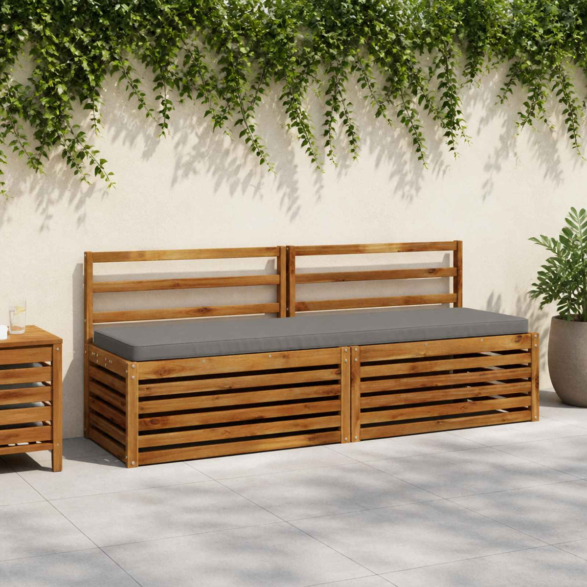vidaXL 2-Piece Bench Cushions VUGHT 2 pcs 100% Polyester Grey 1