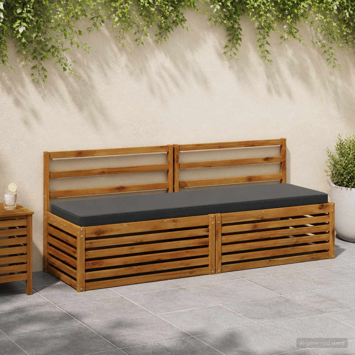vidaXL 2-Piece Bench Cushions VUGHT 2 pcs 100% Polyester Anthracite 1