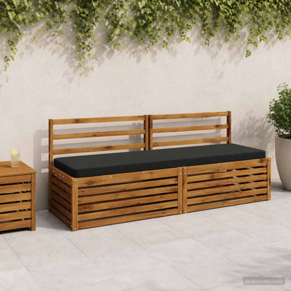 vidaXL 2-Piece Bench Cushions VUGHT 2 pcs 100% Polyester Black 1