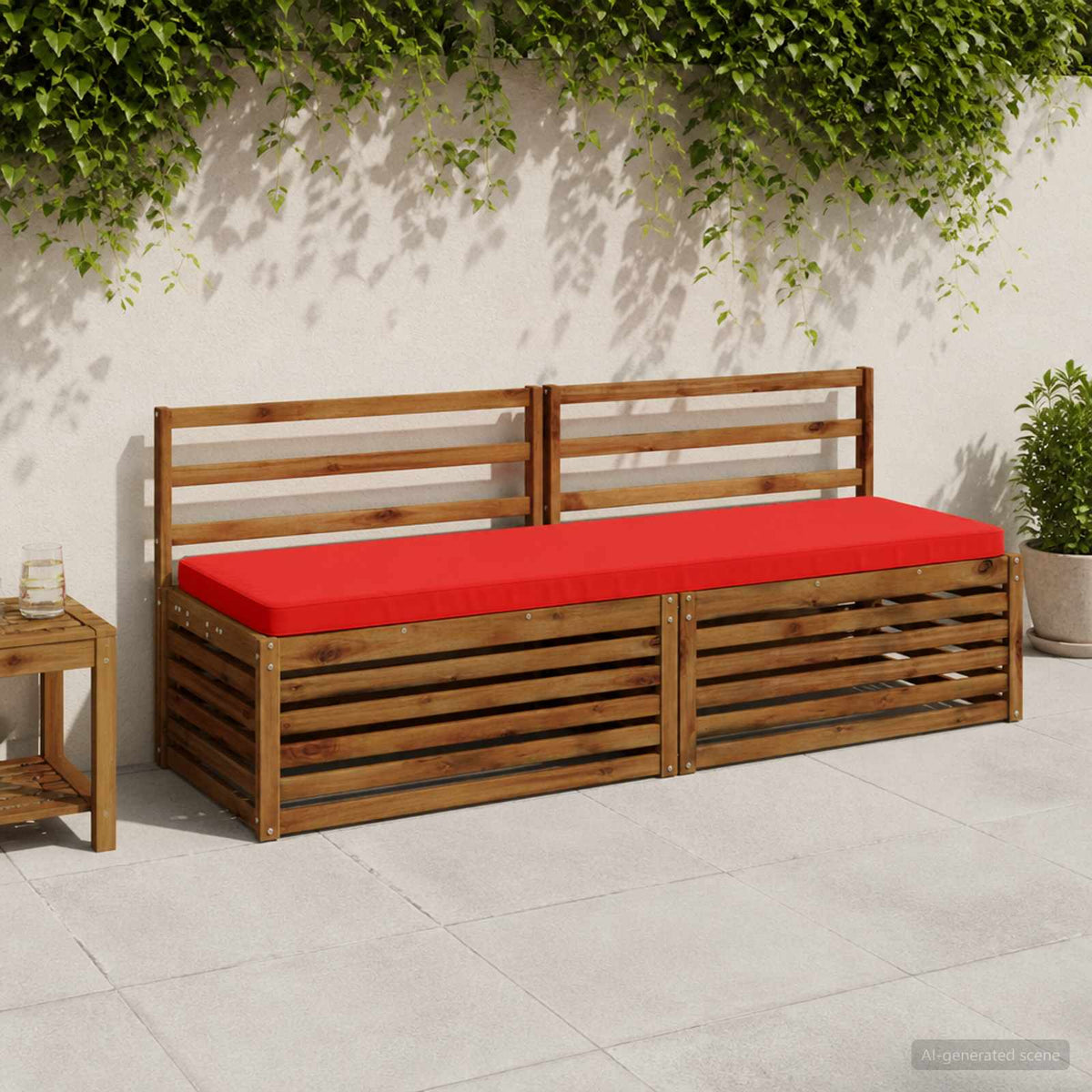 vidaXL 2-Piece Bench Cushions VUGHT 2 pcs 100% Polyester Red 1