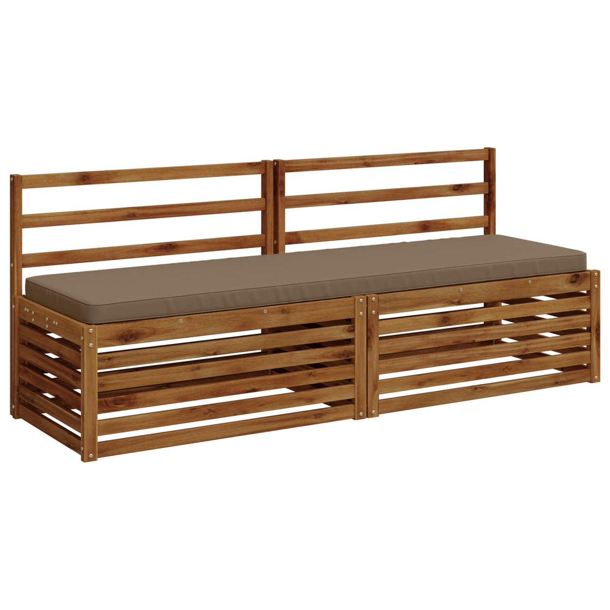 2-Piece Bench Cushions VUGHT 100% Polyester Red 2 200 x 50 cm Red (melange)–Wine red (polyester) Taupe (melange)