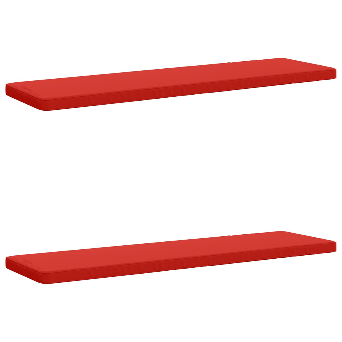 2-Piece Bench Cushions VUGHT 100% Polyester Red 2 200 x 50 cm Red (melange)–Wine red (polyester) Red (polyester)