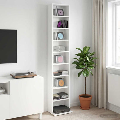 vidaXL CD Cabinet White 33 x 23.5 x 175 cm Engineered Wood 1