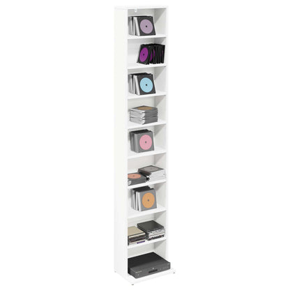 vidaXL CD Cabinet White 33 x 23.5 x 175 cm Engineered Wood 3