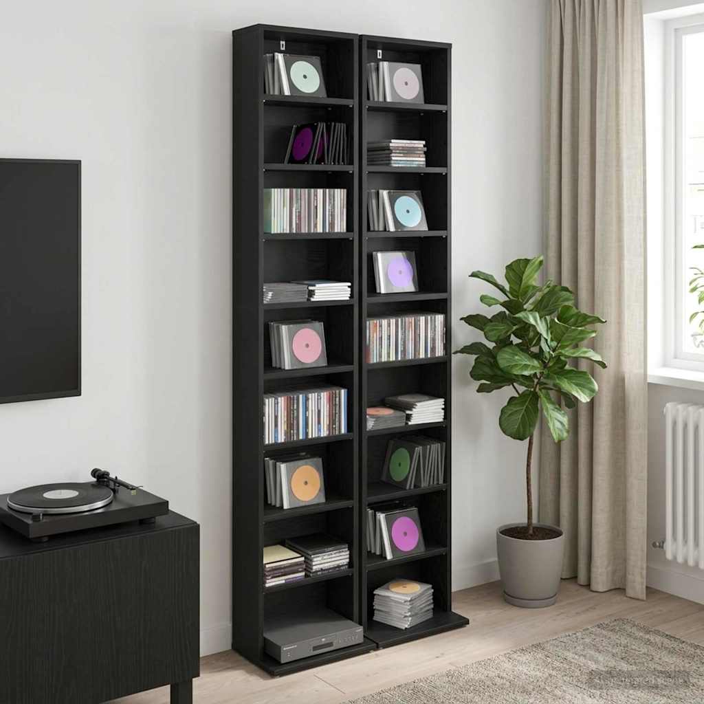vidaXL CD Cabinet Engineered Wood 2 pcs Width 33 cm