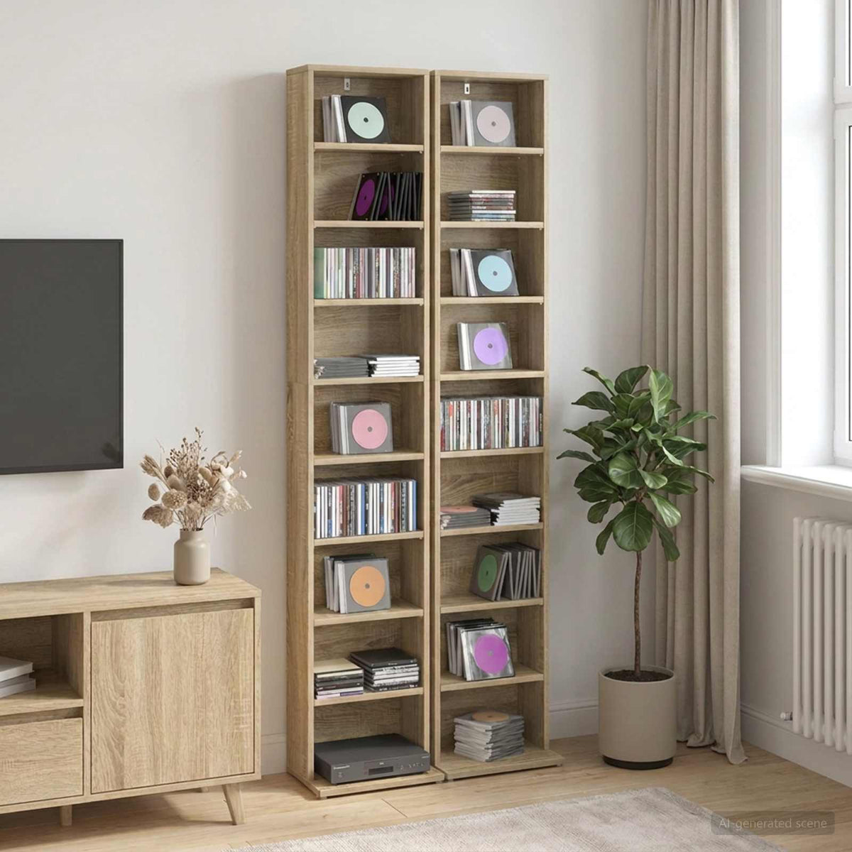 vidaXL CD Cabinet Engineered Wood 2 pcs Width 33 cm