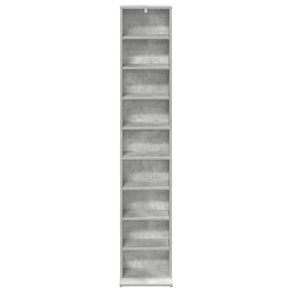 vidaXL CD Cabinet Concrete Grey 33 x 23.5 x 175 cm Engineered Wood 4