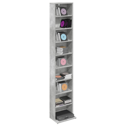 vidaXL CD Cabinet Concrete Grey 33 x 23.5 x 175 cm Engineered Wood 3