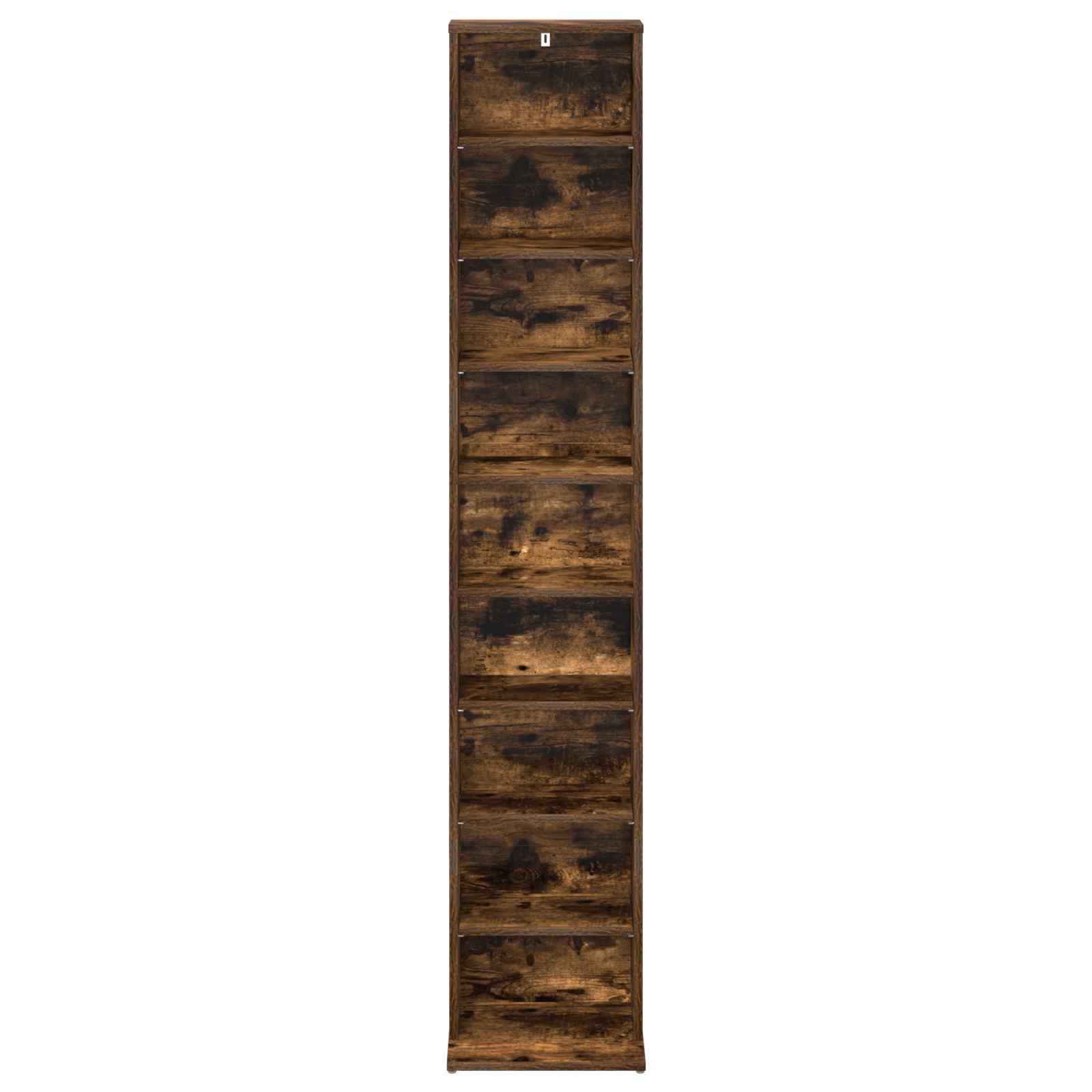 vidaXL CD Cabinet Smoked Oak 33 x 23.5 x 175 cm Engineered Wood 4