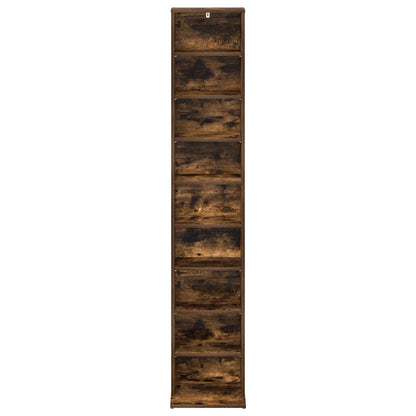 vidaXL CD Cabinet Smoked Oak 33 x 23.5 x 175 cm Engineered Wood 4