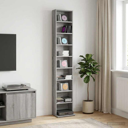 vidaXL CD Cabinet Grey Sonoma 33 x 23.5 x 175 cm Engineered Wood 1