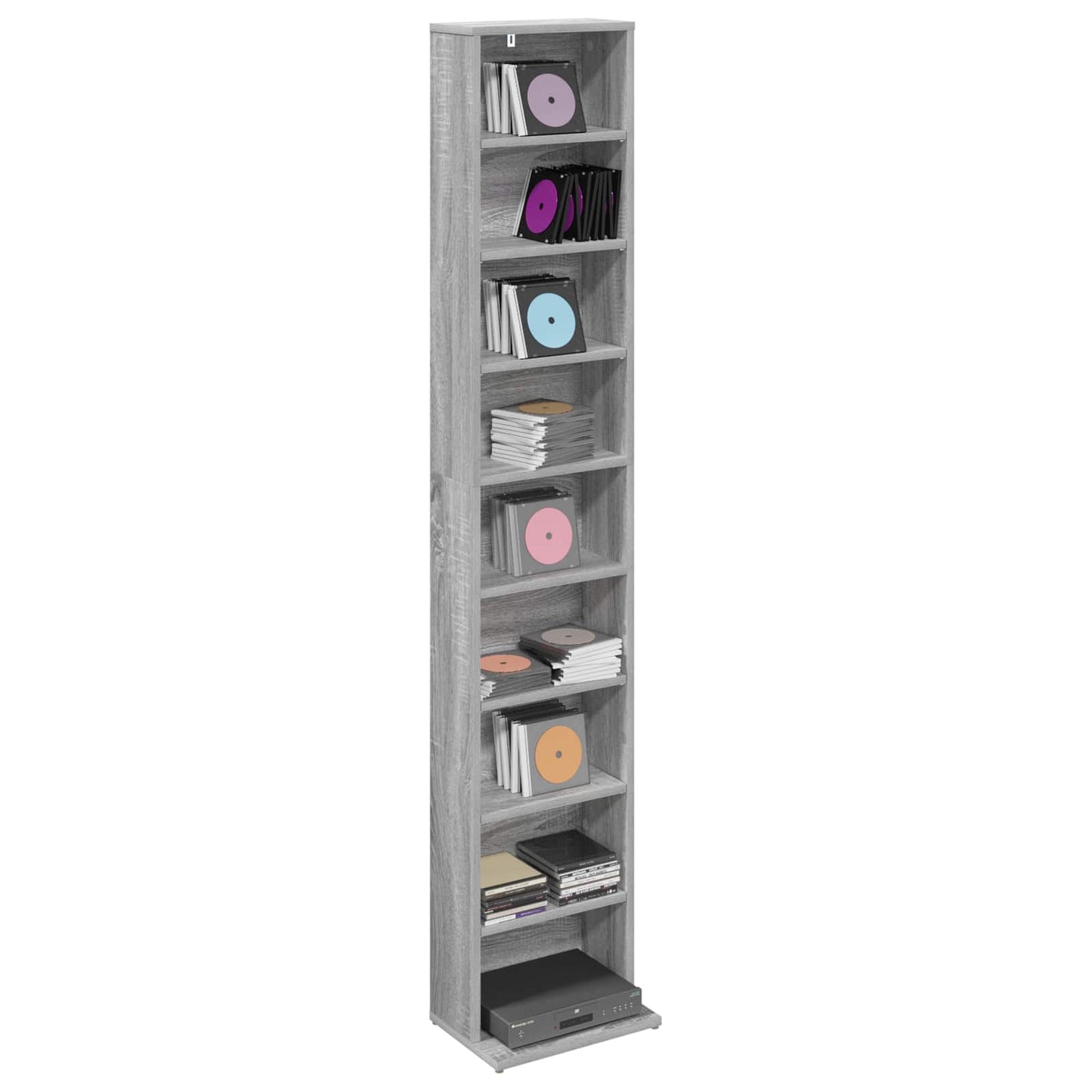 vidaXL CD Cabinet Grey Sonoma 33 x 23.5 x 175 cm Engineered Wood 3