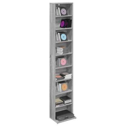 vidaXL CD Cabinet Grey Sonoma 33 x 23.5 x 175 cm Engineered Wood 3