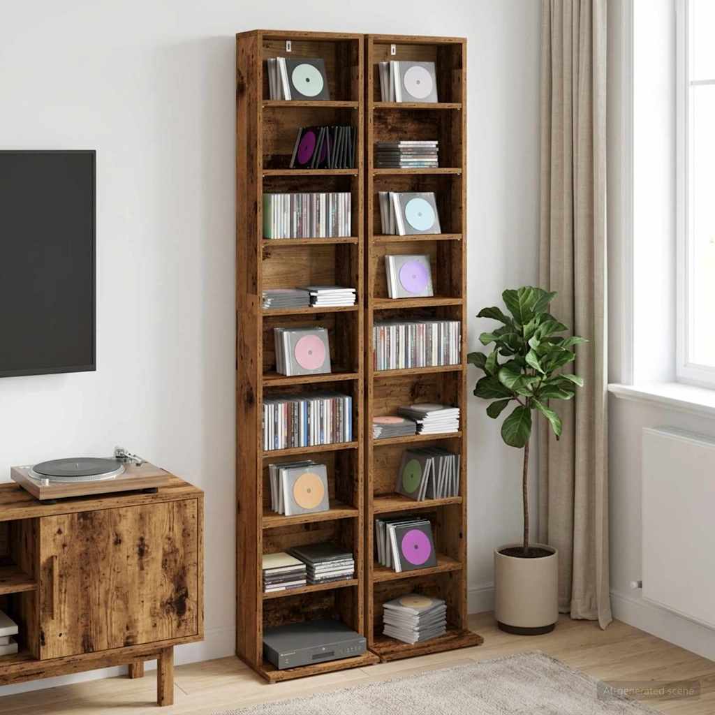 vidaXL CD Cabinet Engineered Wood 2 pcs Width 33 cm