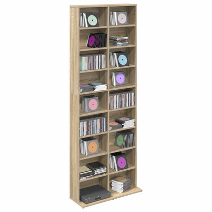 vidaXL CD Cabinet Sonoma Oak 65 x 23.5 x 175 cm Engineered Wood 3