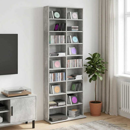 vidaXL CD Cabinet Concrete Grey 65 x 23.5 x 175 cm Engineered Wood 1