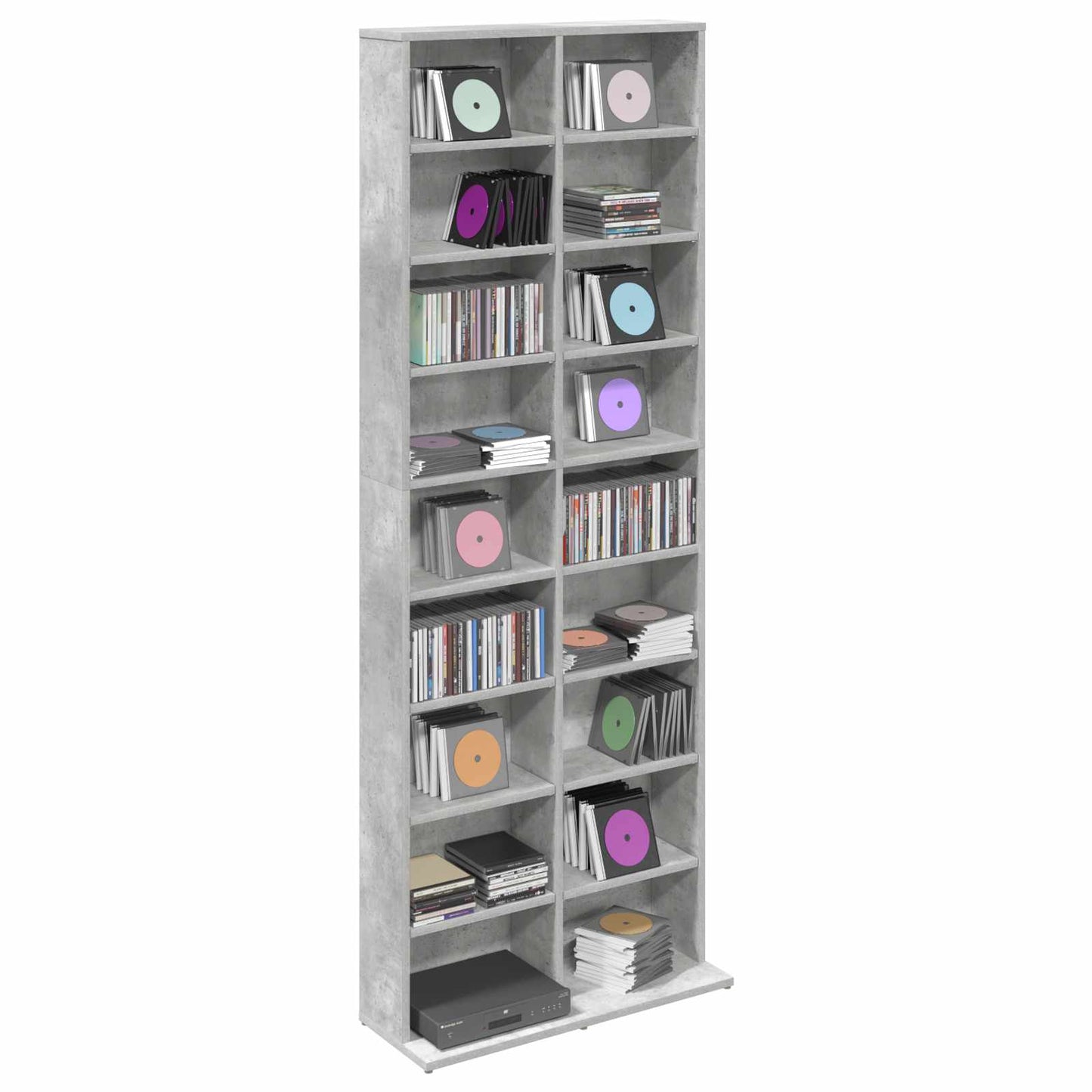 vidaXL CD Cabinet Concrete Grey 65 x 23.5 x 175 cm Engineered Wood 3