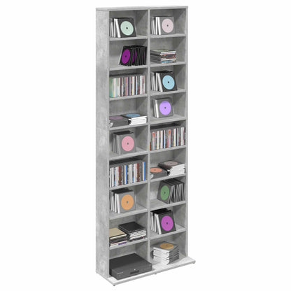 vidaXL CD Cabinet Concrete Grey 65 x 23.5 x 175 cm Engineered Wood 3