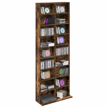 vidaXL CD Cabinet Smoked Oak 65 x 23.5 x 175 cm Engineered Wood 3