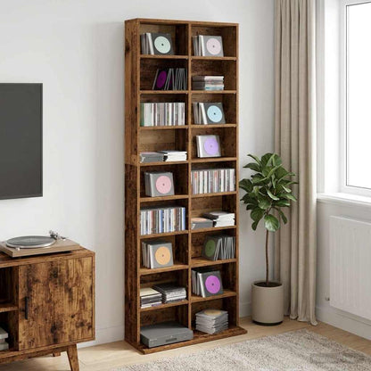 vidaXL CD Cabinet Oak Wood 65 x 23.5 x 175 cm Engineered Wood 1
