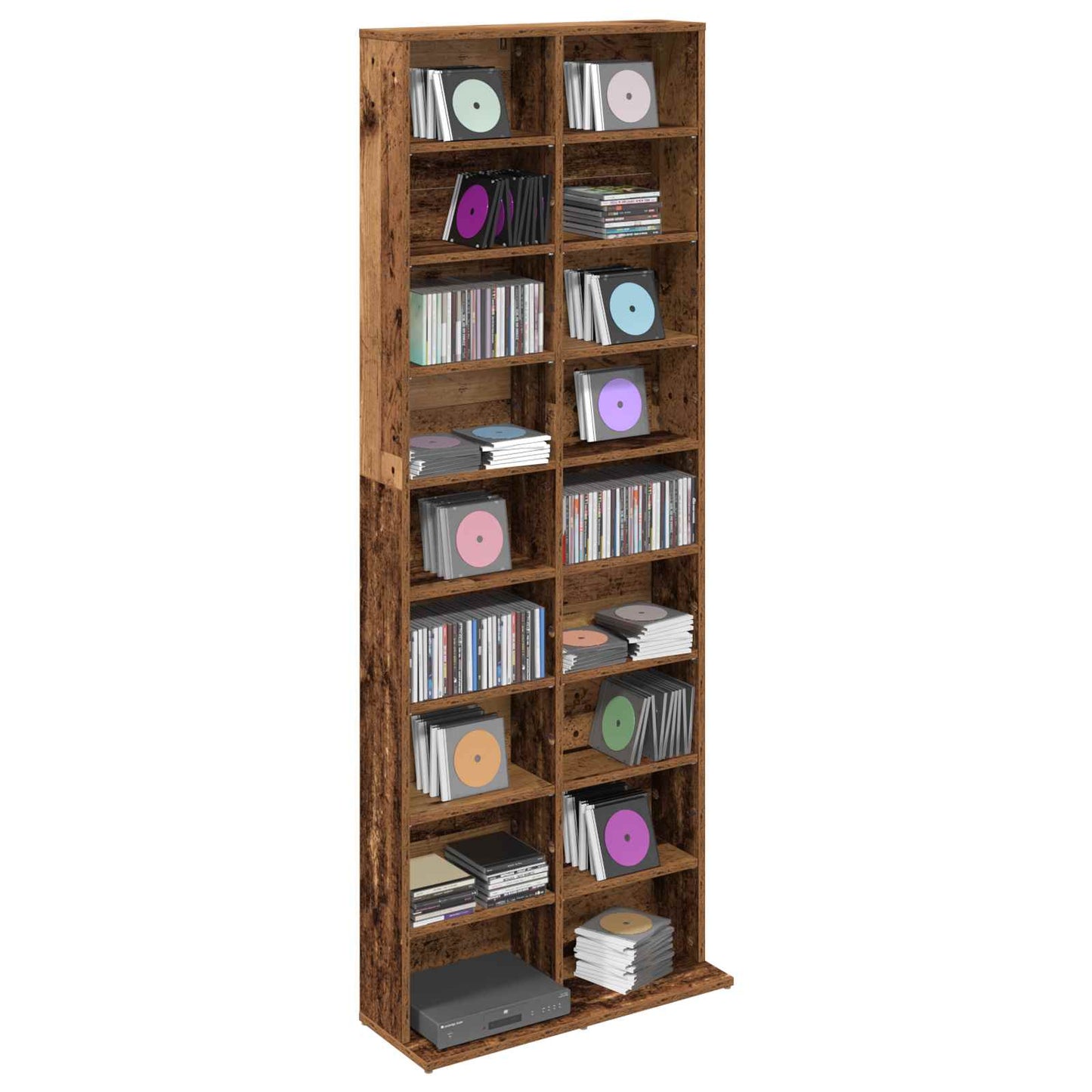 vidaXL CD Cabinet Oak Wood 65 x 23.5 x 175 cm Engineered Wood 3