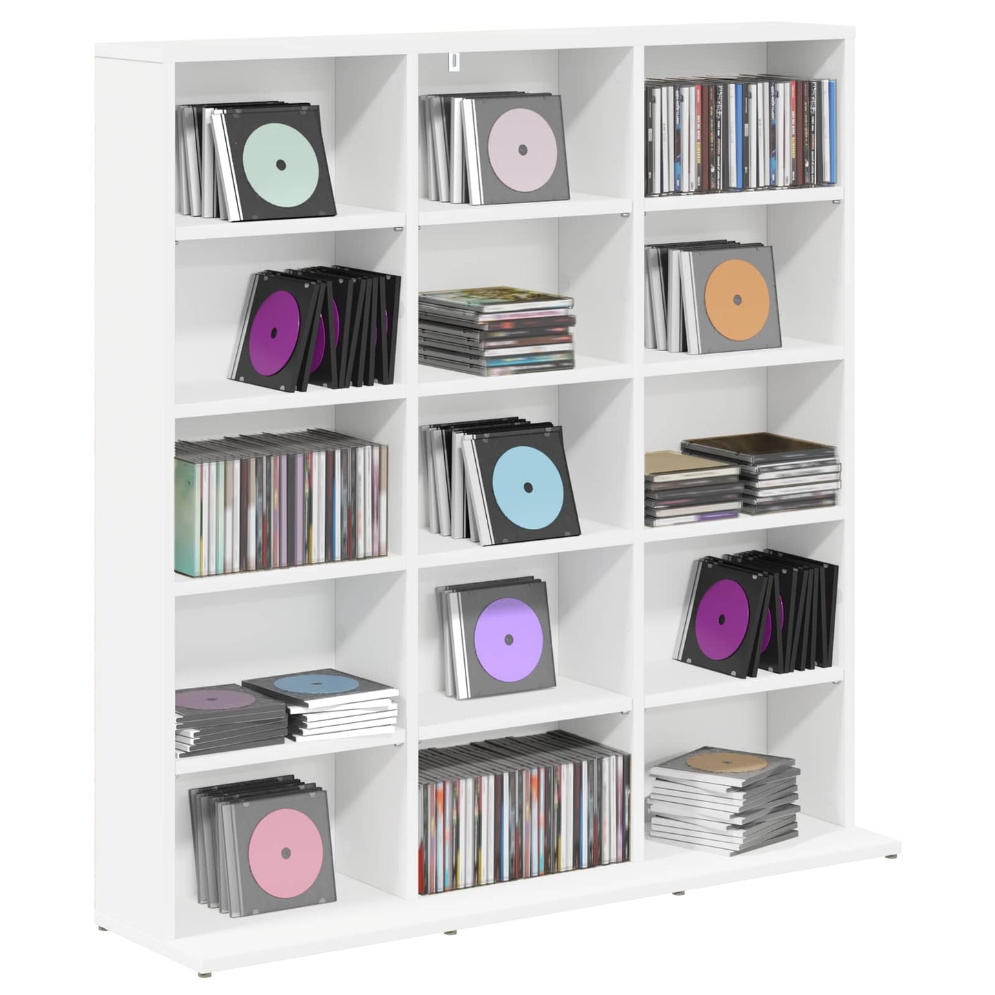 vidaXL CD Cabinet White 96 x 23.5 x 97.5 cm Engineered Wood 3