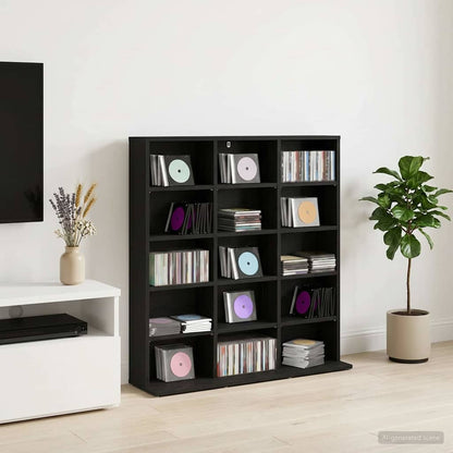 vidaXL CD Cabinet Black Oak 96 x 23.5 x 97.5 cm Engineered Wood 1