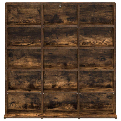 vidaXL CD Cabinet Smoked Oak 96 x 23.5 x 97.5 cm Engineered Wood 4