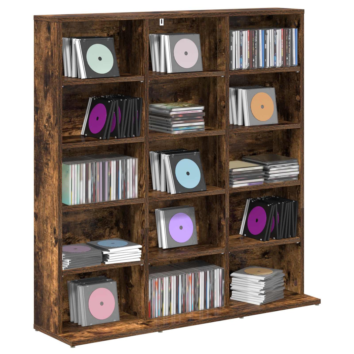 vidaXL CD Cabinet Smoked Oak 96 x 23.5 x 97.5 cm Engineered Wood 3