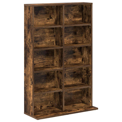 vidaXL CD Cabinet Smoked Oak 65 x 23.5 x 97.5 cm Engineered Wood 2