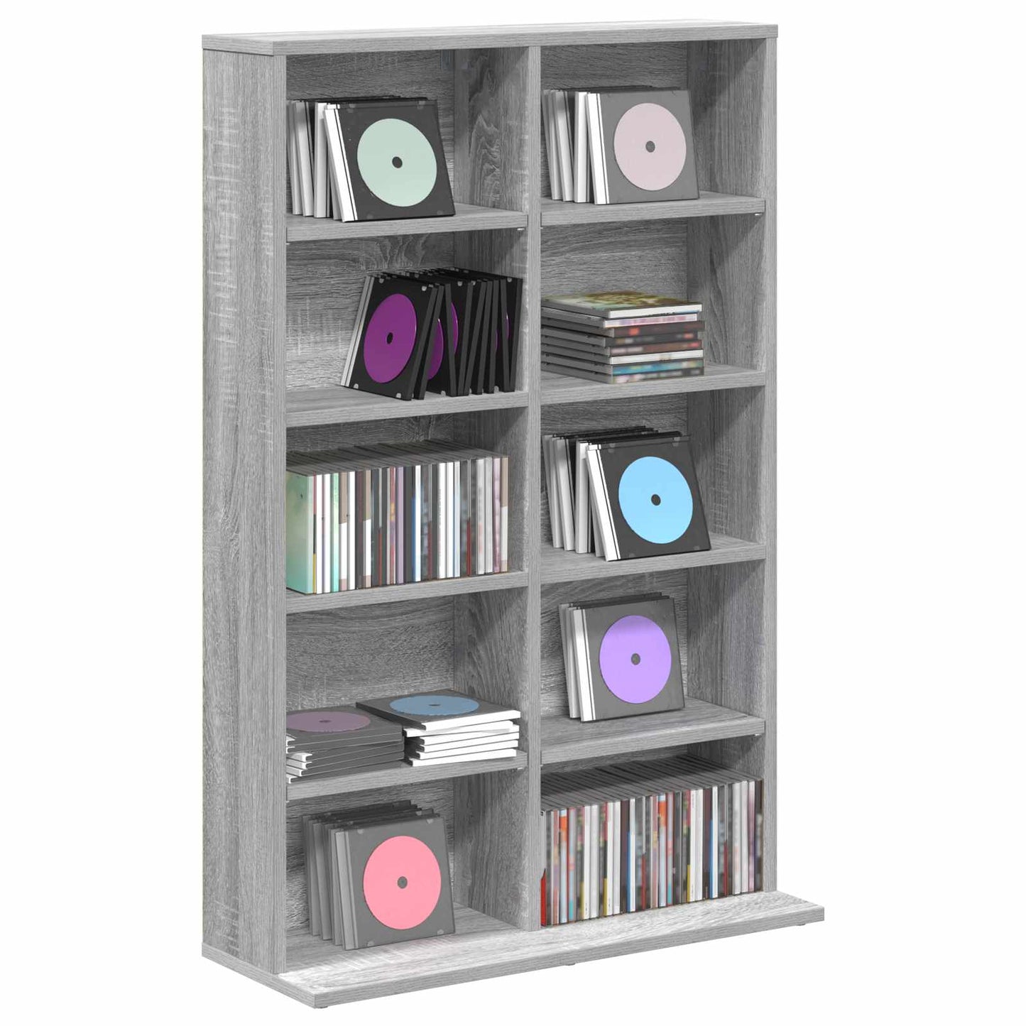 vidaXL CD Cabinet Grey Sonoma 65 x 23.5 x 97.5 cm Engineered Wood 3
