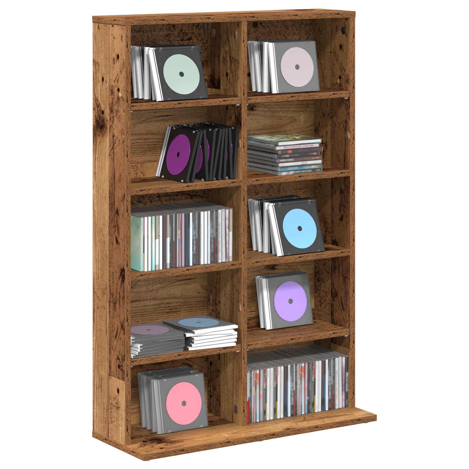 vidaXL CD Cabinet Oak Wood 65 x 23.5 x 97.5 cm Engineered Wood 3