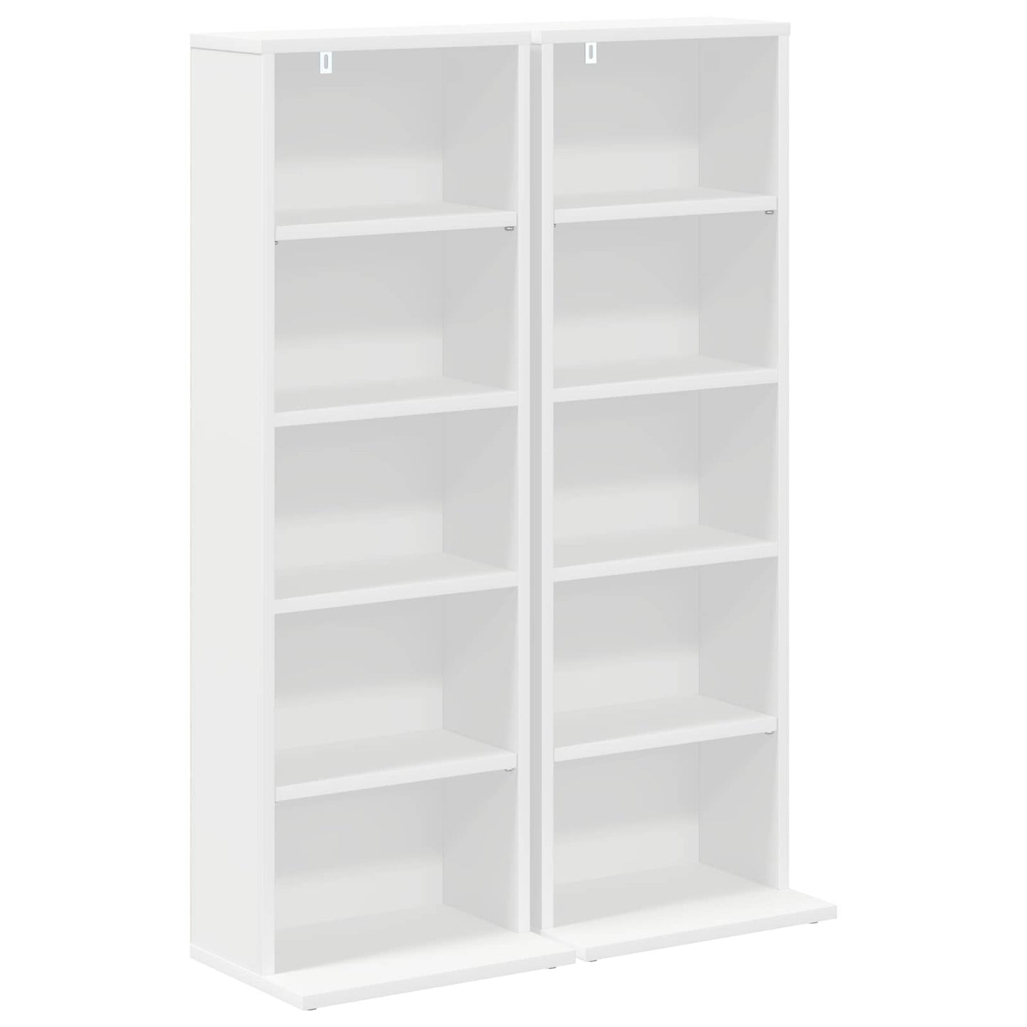 vidaXL CD Cabinet 2 pcs White 33 x 23.5 x 97.5 cm Engineered Wood 2