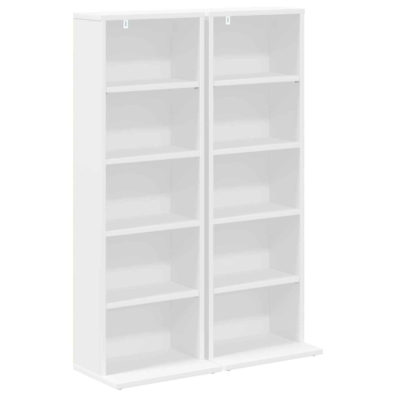 vidaXL CD Cabinet 2 pcs White 33 x 23.5 x 97.5 cm Engineered Wood 2