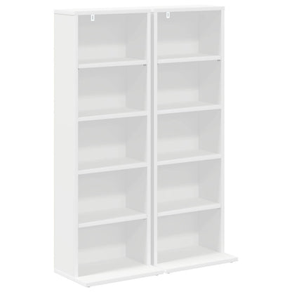 vidaXL CD Cabinet 2 pcs White 33 x 23.5 x 97.5 cm Engineered Wood 2
