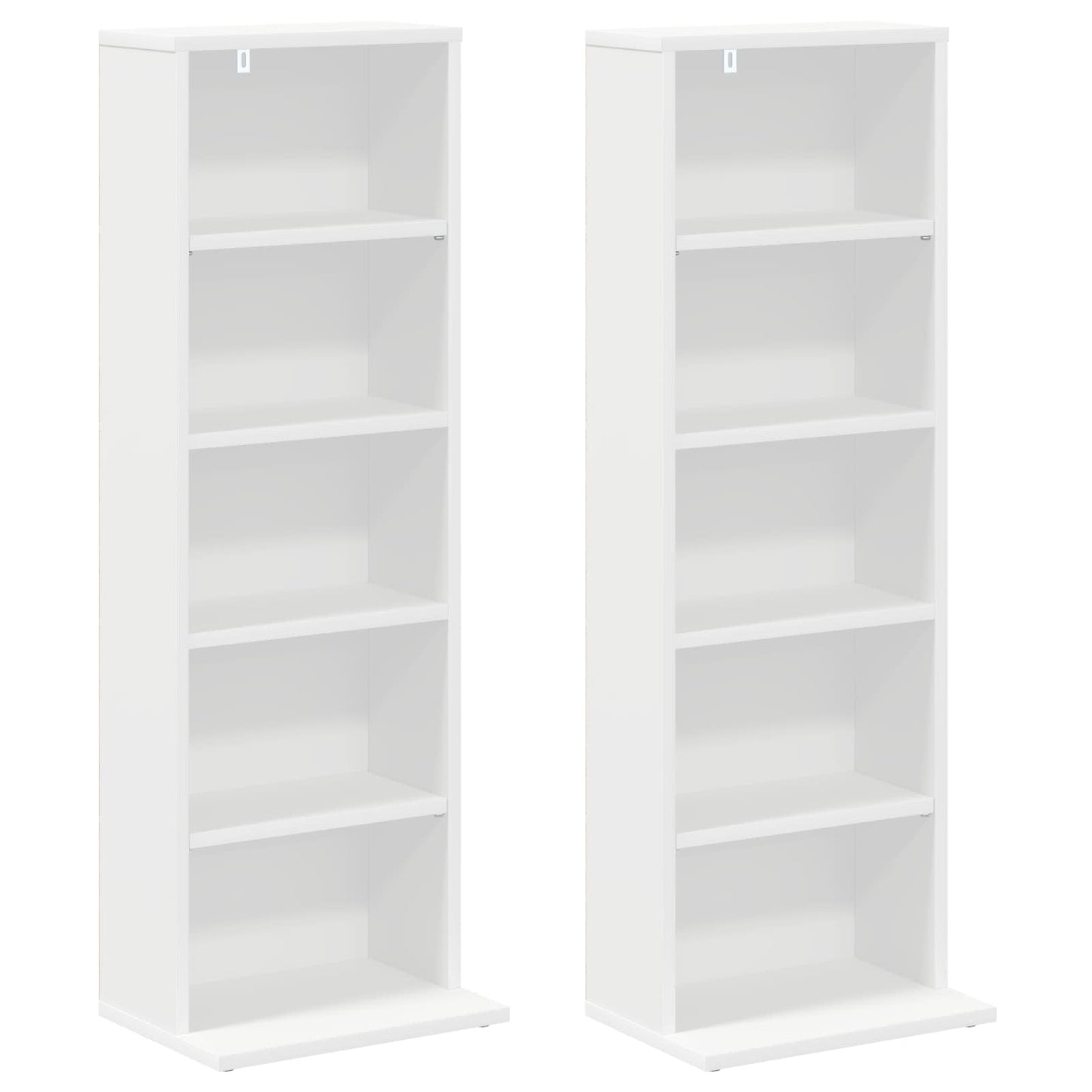 vidaXL CD Cabinet 2 pcs White 33 x 23.5 x 97.5 cm Engineered Wood 5