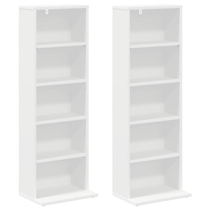 vidaXL CD Cabinet 2 pcs White 33 x 23.5 x 97.5 cm Engineered Wood 5