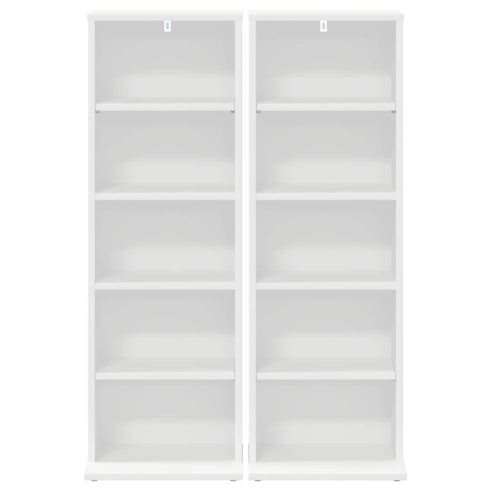 vidaXL CD Cabinet 2 pcs White 33 x 23.5 x 97.5 cm Engineered Wood 6