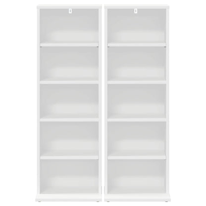 vidaXL CD Cabinet 2 pcs White 33 x 23.5 x 97.5 cm Engineered Wood 6