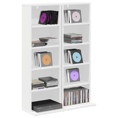 vidaXL CD Cabinet 2 pcs White 33 x 23.5 x 97.5 cm Engineered Wood 3